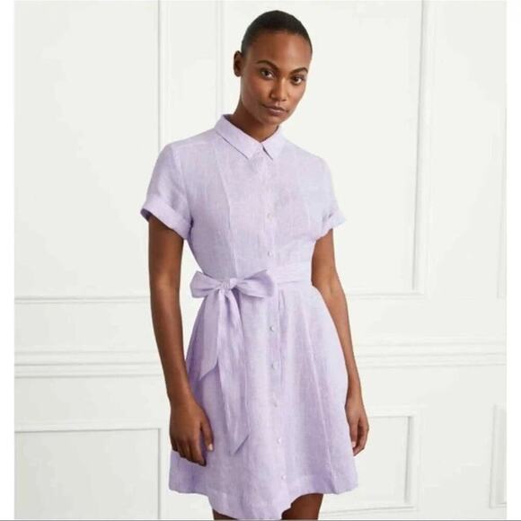 NWT Hill House The Laura Linen Lilac Button-Up Dress Size XS - Picture 4 of 10